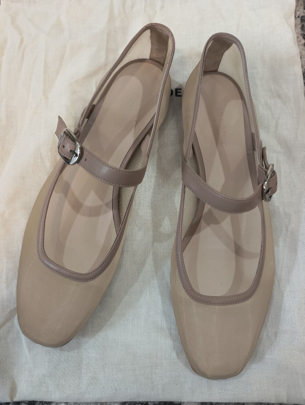 Le Monde Beryl Mesh Mary Jane Ballet Flats SZ 38